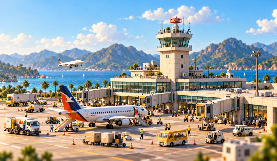 A bright terminal and control tower ready for expansion.